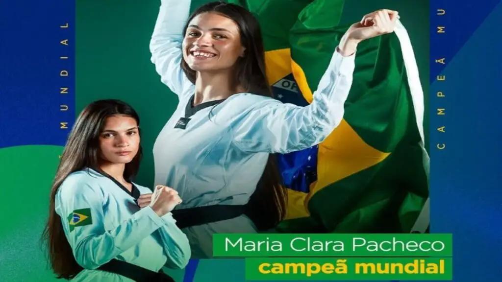 Maria Clara Pacheco conquista ouro histórico para o Brasil no Mundial de Taekwondo