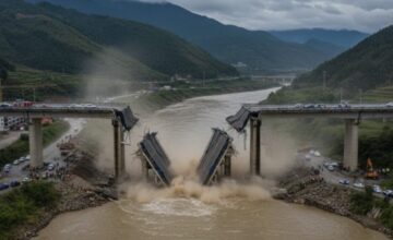 Vídeo de ponte desabando na China é de 2023 e viraliza com informações falsas